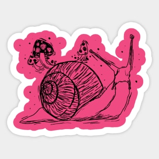 snail mushrooms Sticker